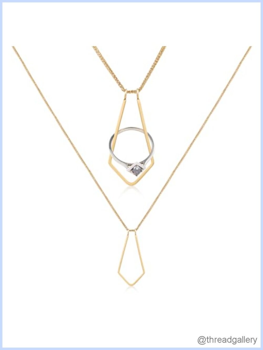 18K Gold-Plated Ring Keeper Necklace Wedding Engagement Ring Holder